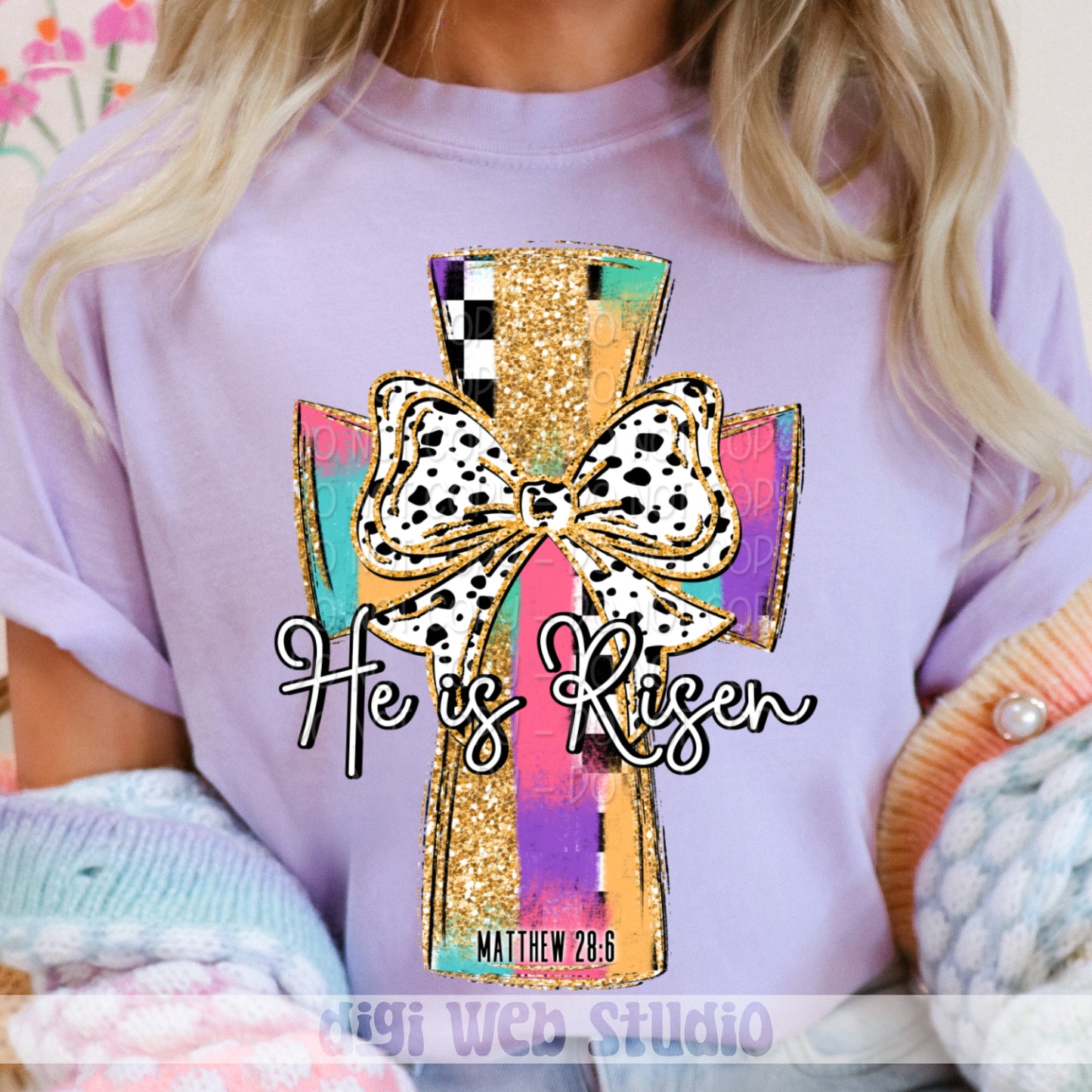 He Is Risen Cross 1 - 2025 Digital PNG Design