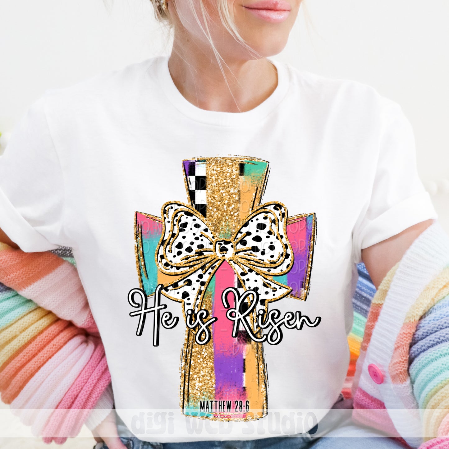 He Is Risen Cross 1 - 2025 Digital PNG Design