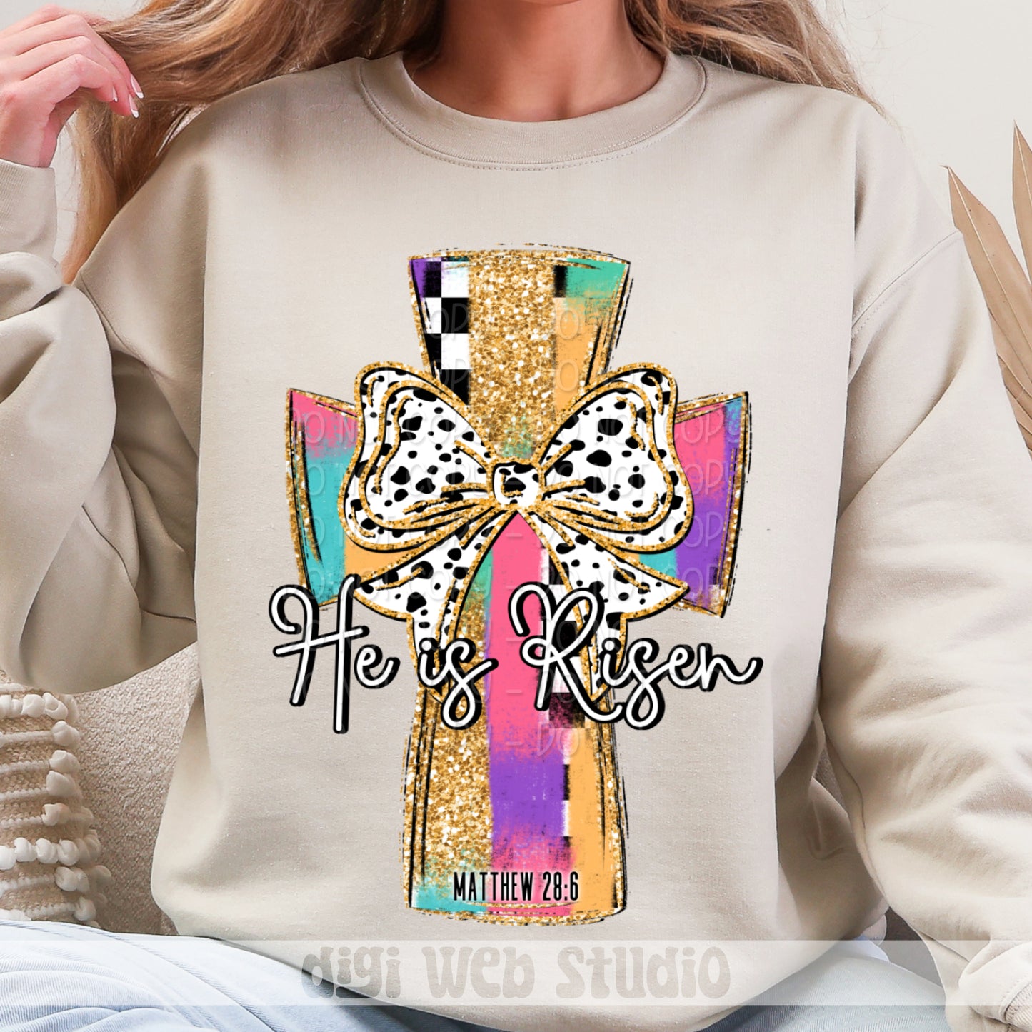 He Is Risen Cross 1 - 2025 Digital PNG Design