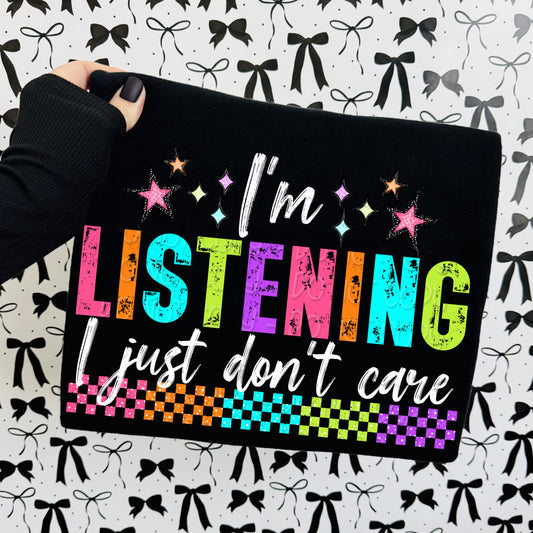I'm Listening I Just Don't Care 1 - Digital PNG Design