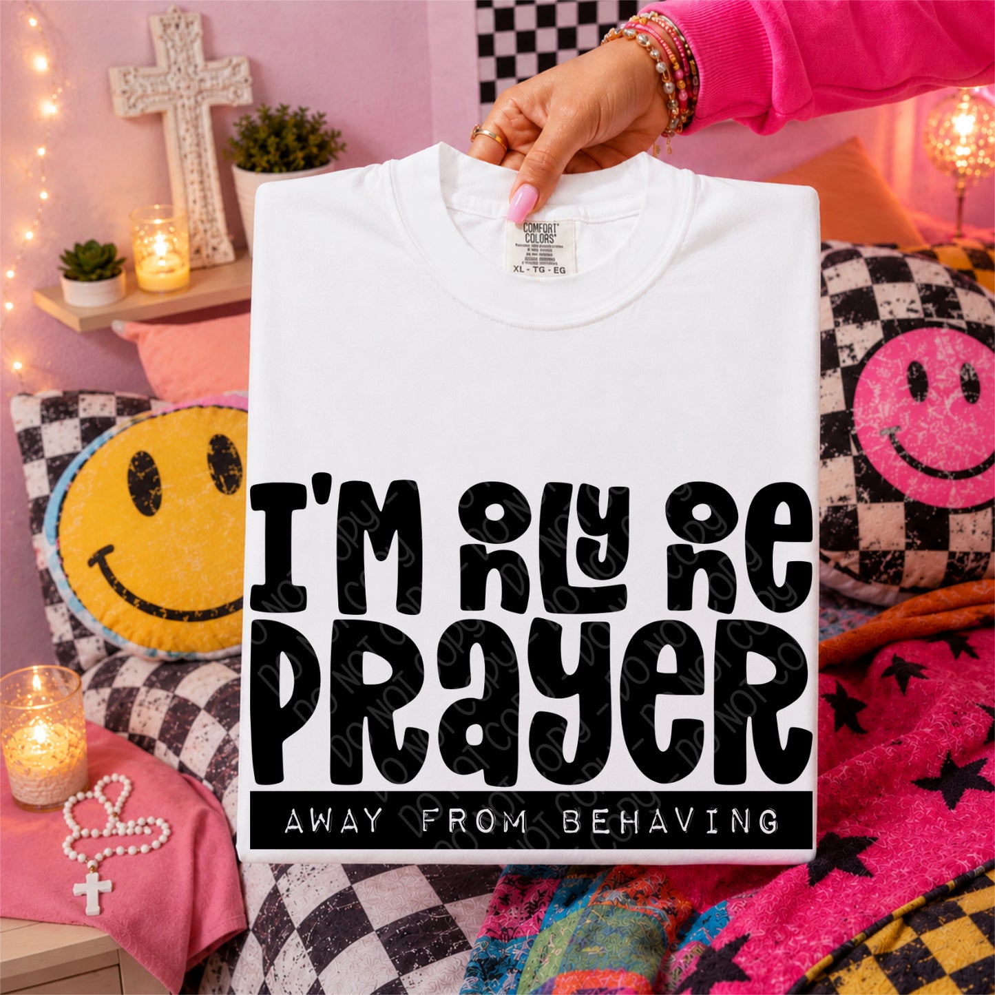 I'm Only One Prayer Away From Behaving 1 - 2026 Digital PNG Design
