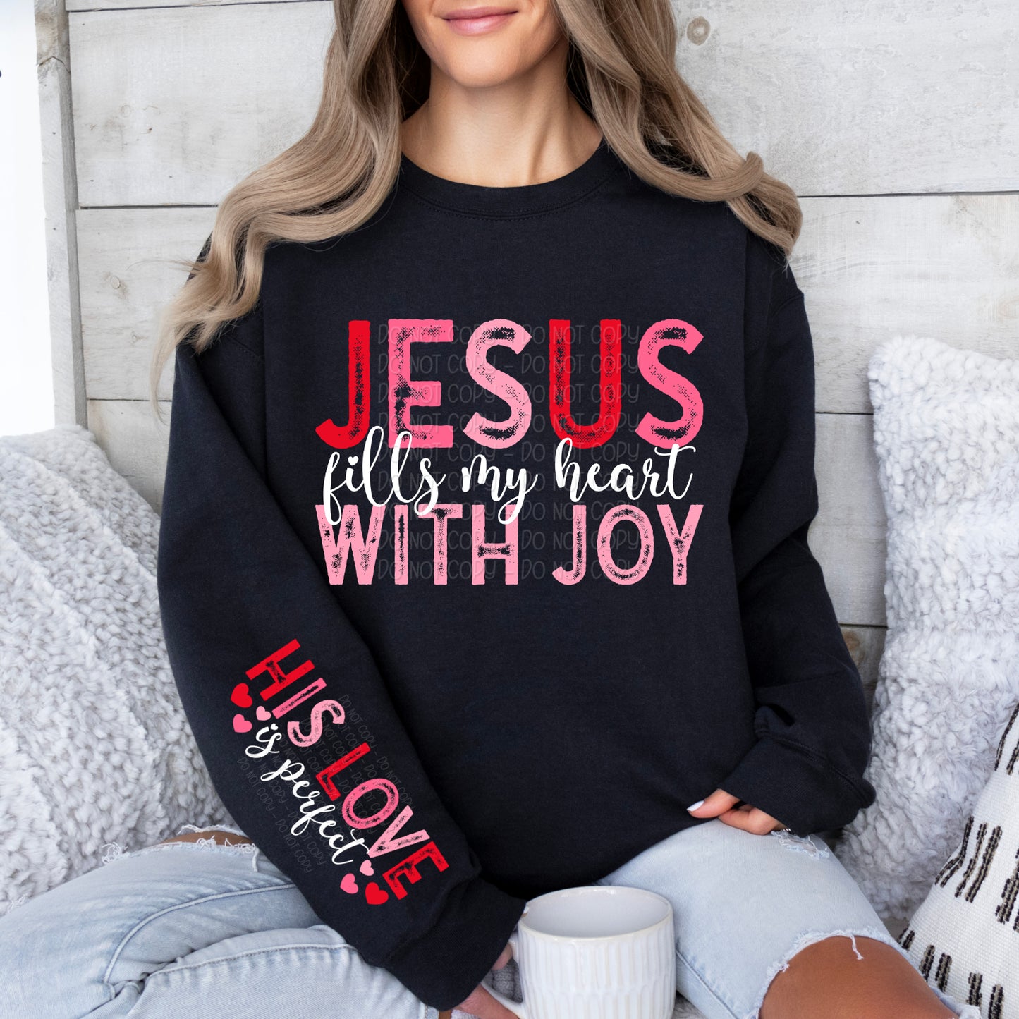 Jesus Fills My Heart With Joy w/ Matching Sleeve 1 - Digital Design PNG