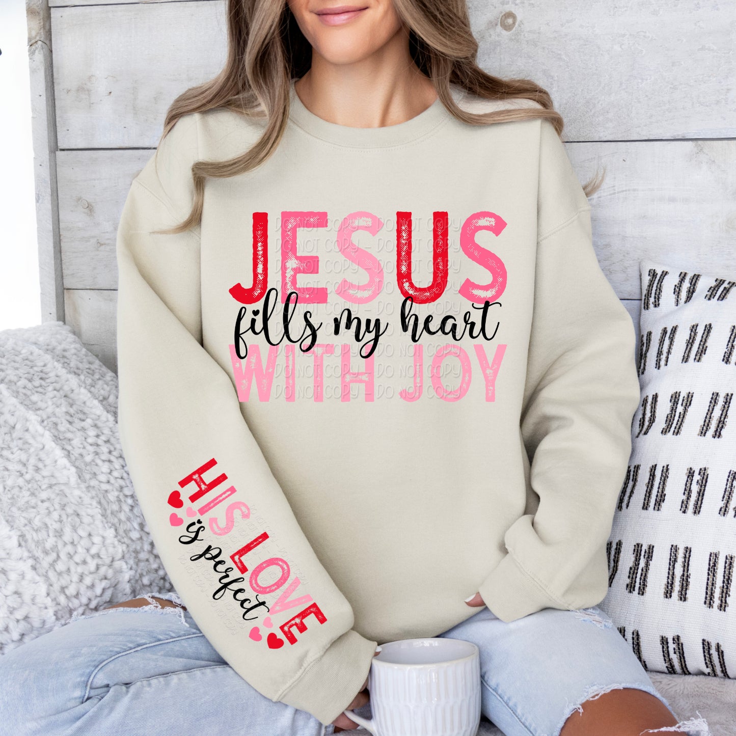 Jesus Fills My Heart With Joy w/ Matching Sleeve 1 - Digital Design PNG