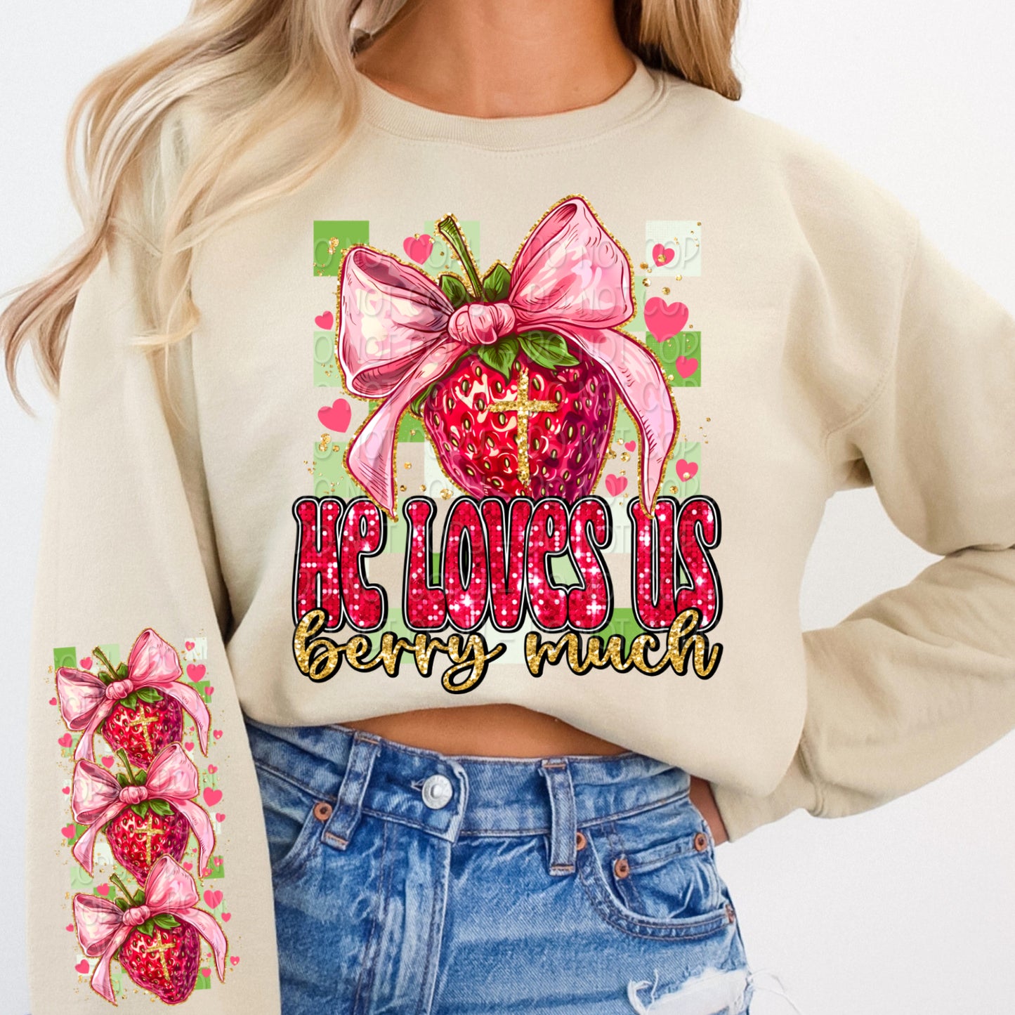 He Loves Us Berry Much 1 - 2024 Digital PNG Design w/ Sleeve