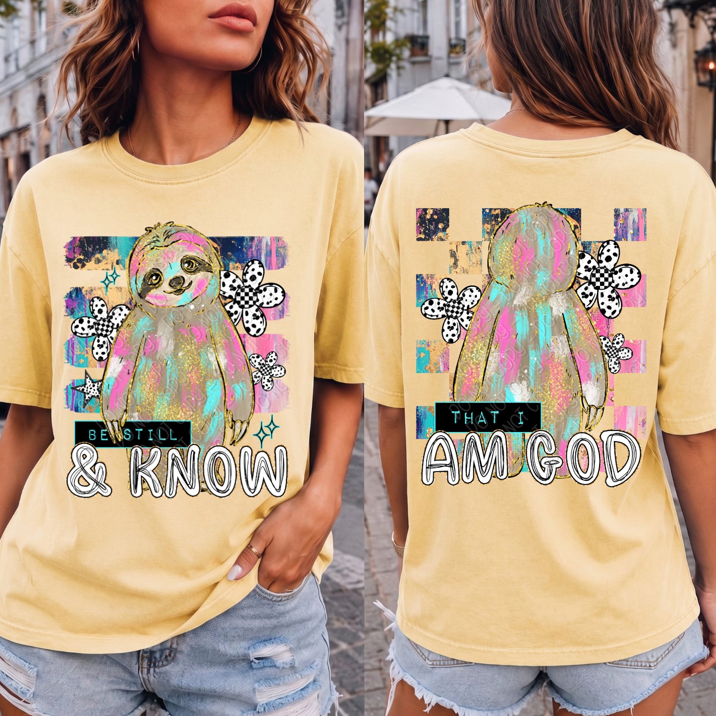 Be Still & Know That I Am God Sloth 1 - 2026 Digital PNG Front & Back Design