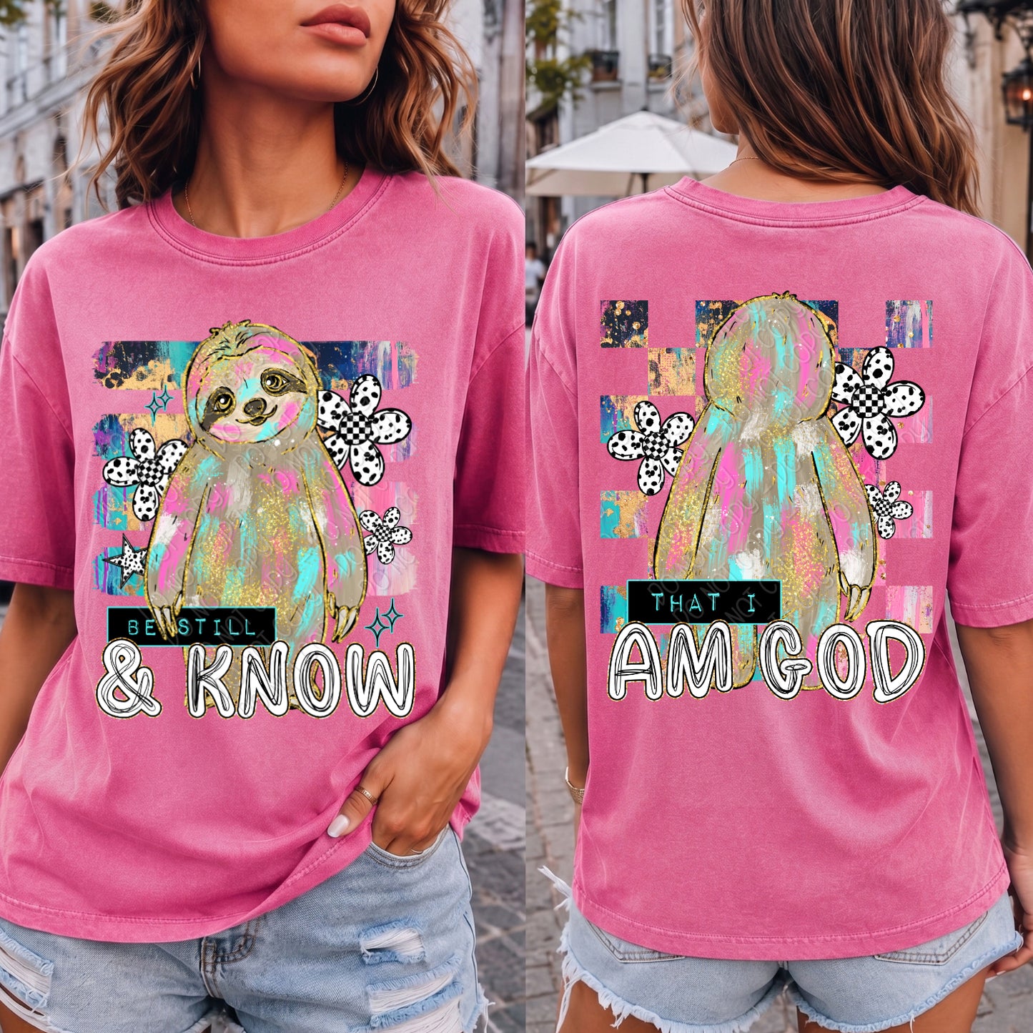 Be Still & Know That I Am God Sloth 1 - 2026 Digital PNG Front & Back Design