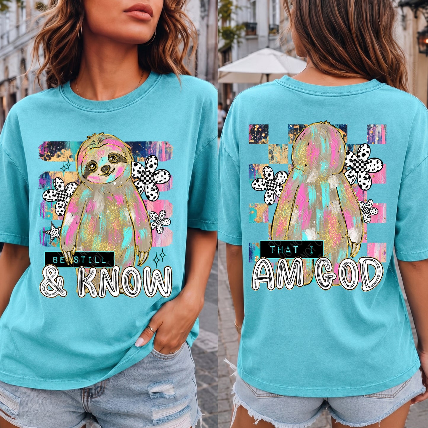 Be Still & Know That I Am God Sloth 1 - 2026 Digital PNG Front & Back Design
