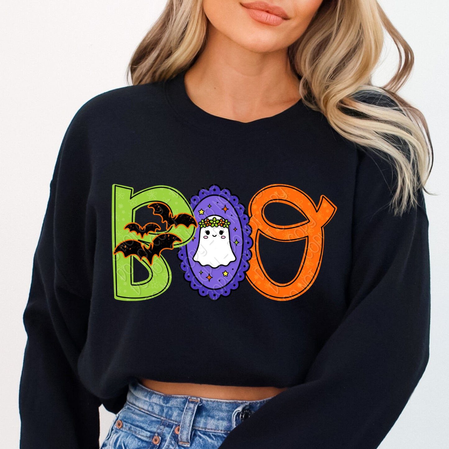 Boo Ghosts & Bats 1 - 2026 Digital PNG Design w/ Sleeve