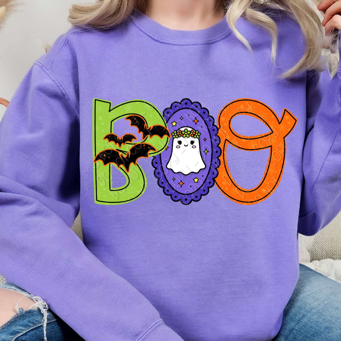 Boo Ghosts & Bats 1 - 2026 Digital PNG Design w/ Sleeve
