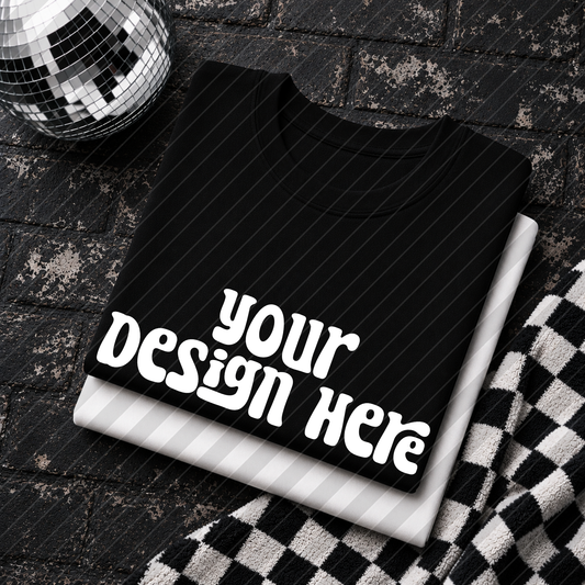 Brick & Checker Stack Black Shirt Mock 1