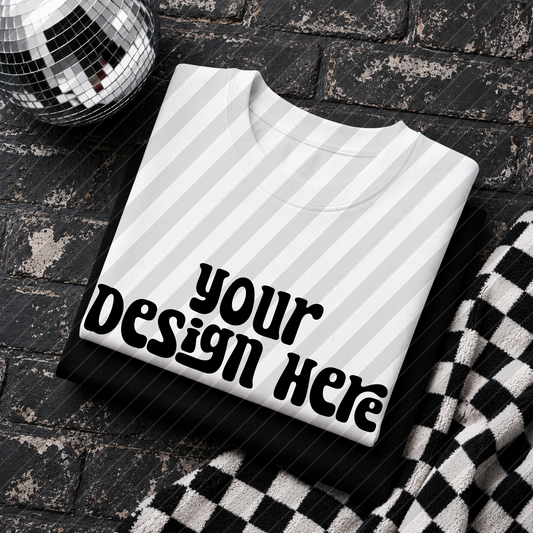 Brick & Checker Stack White Shirt Mock 1
