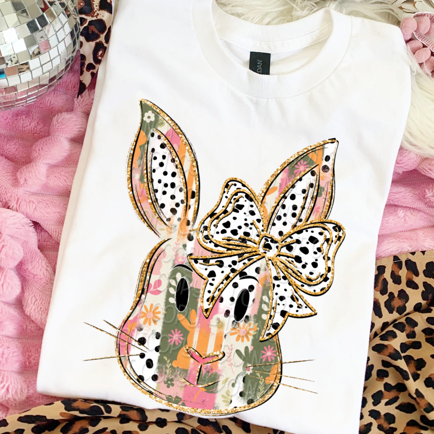 Bunny Head w/ Bow 1 - Digital PNG Design