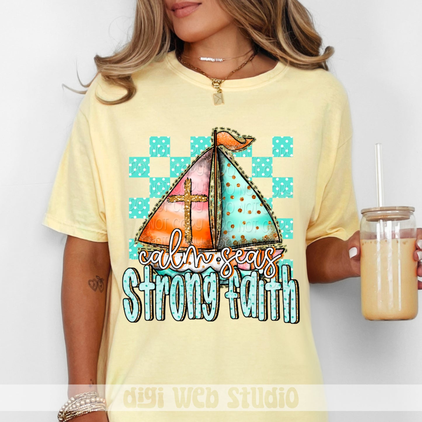 Calm Seas Strong Faith 1 - 2025 Digital PNG Design