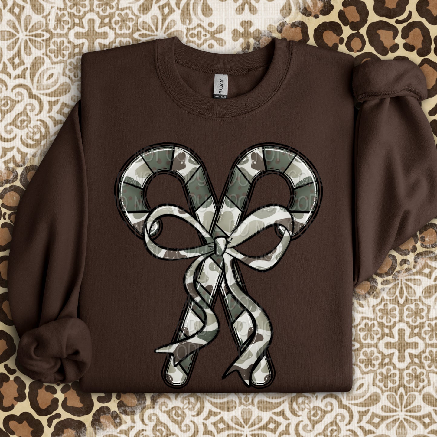 Camo Candy Canes w/ Bow 1 - 2025 Digital PNG Design
