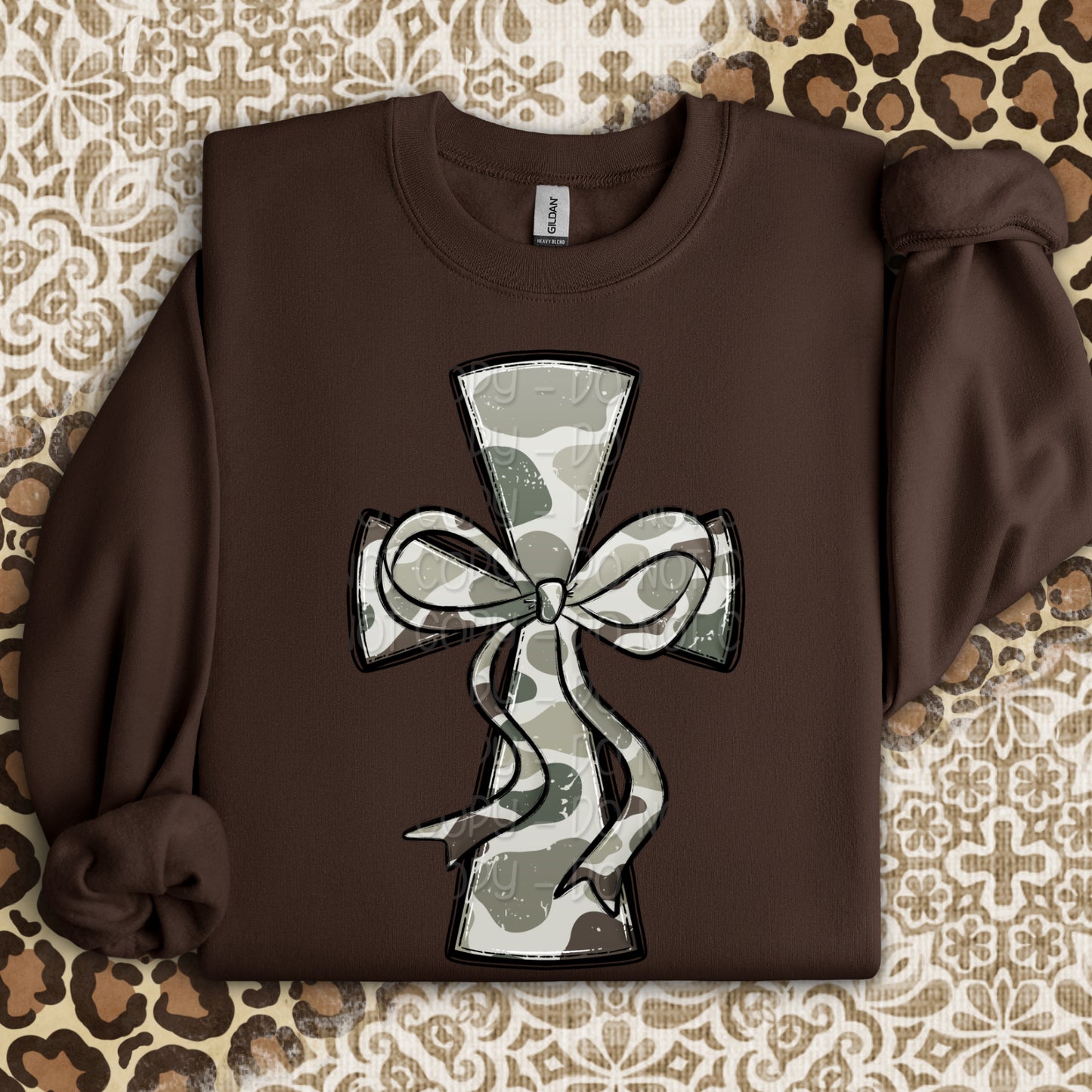 Camo Cross w/ Bow 1 - 2025 Digital PNG Design
