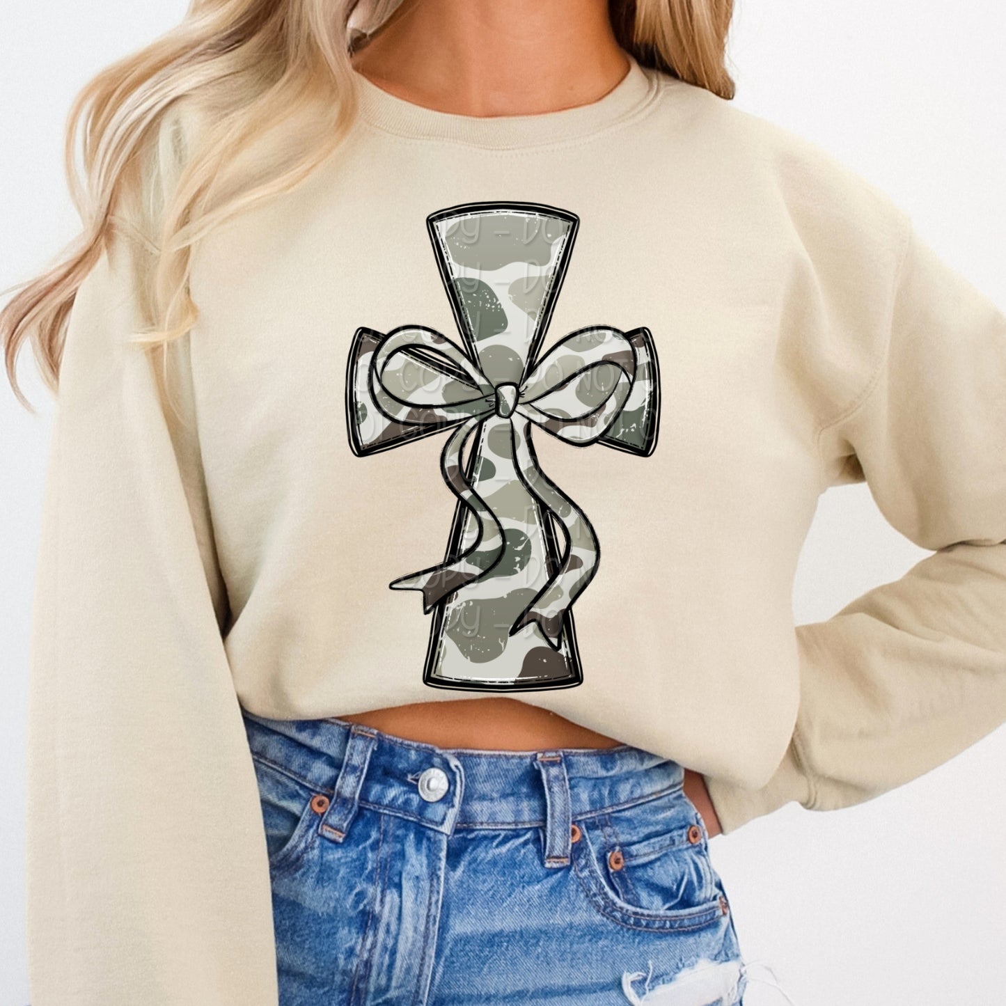 Camo Cross w/ Bow 1 - 2025 Digital PNG Design