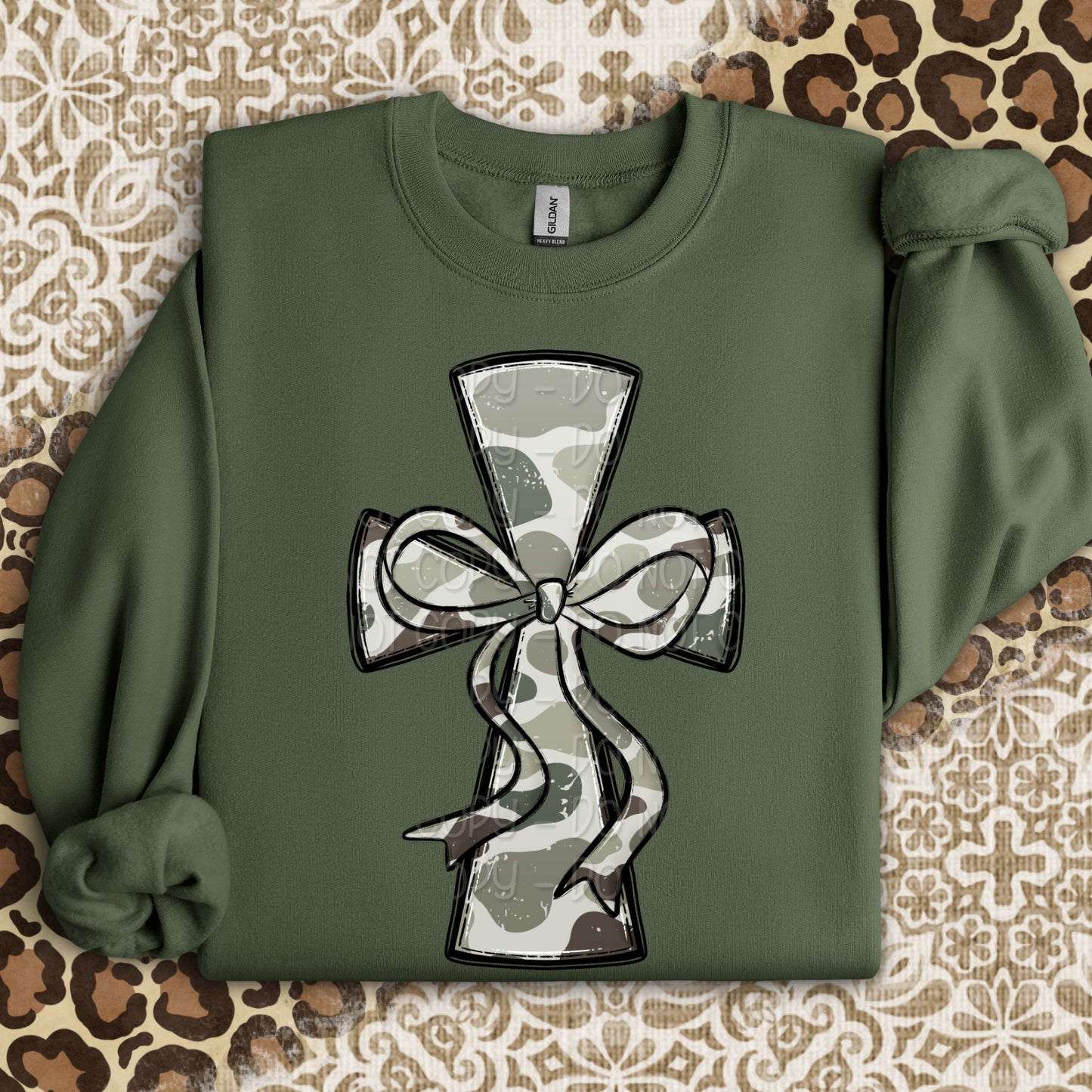 Camo Cross w/ Bow 1 - 2025 Digital PNG Design