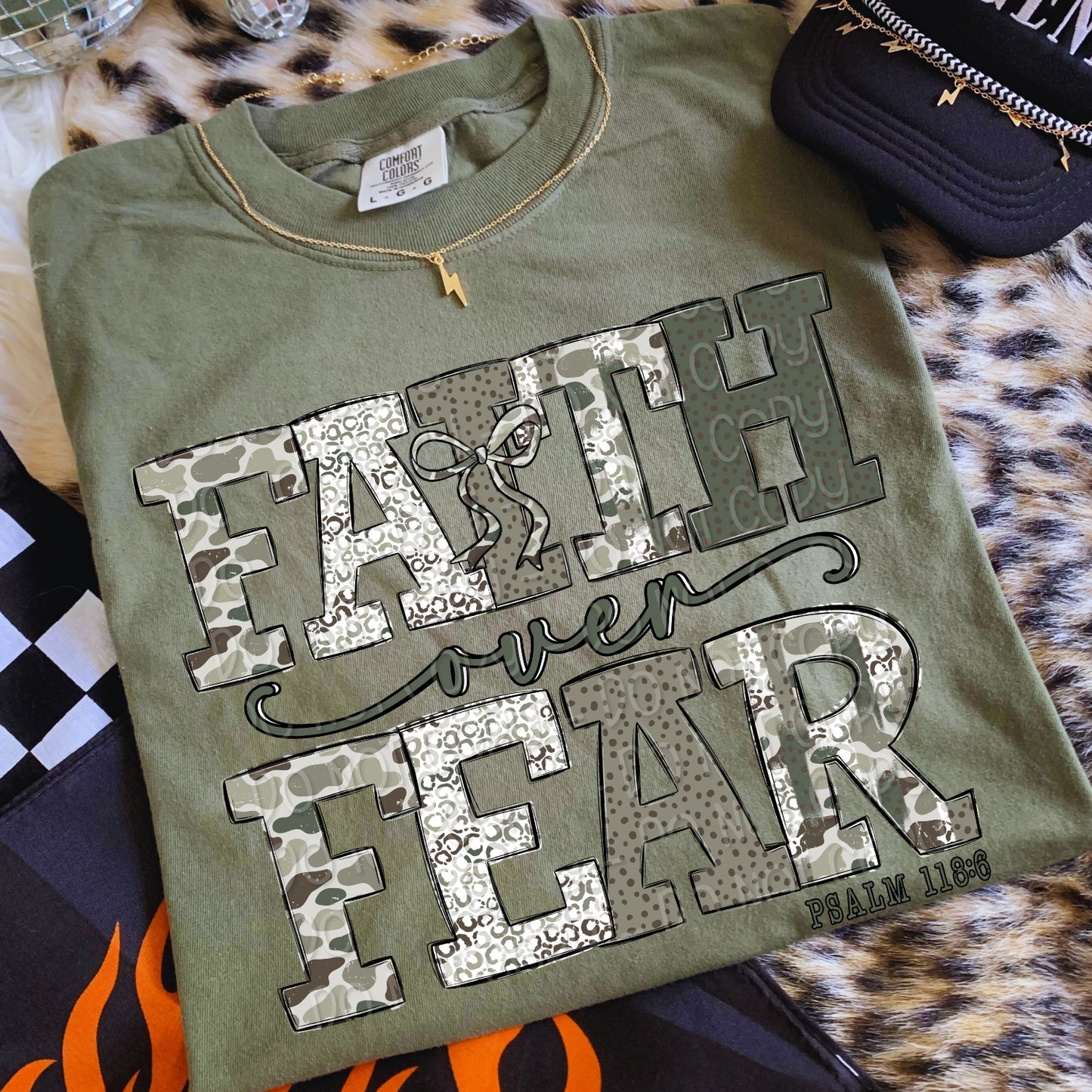 Camo Faith Over Fear 1 - 2025 Digital PNG Design
