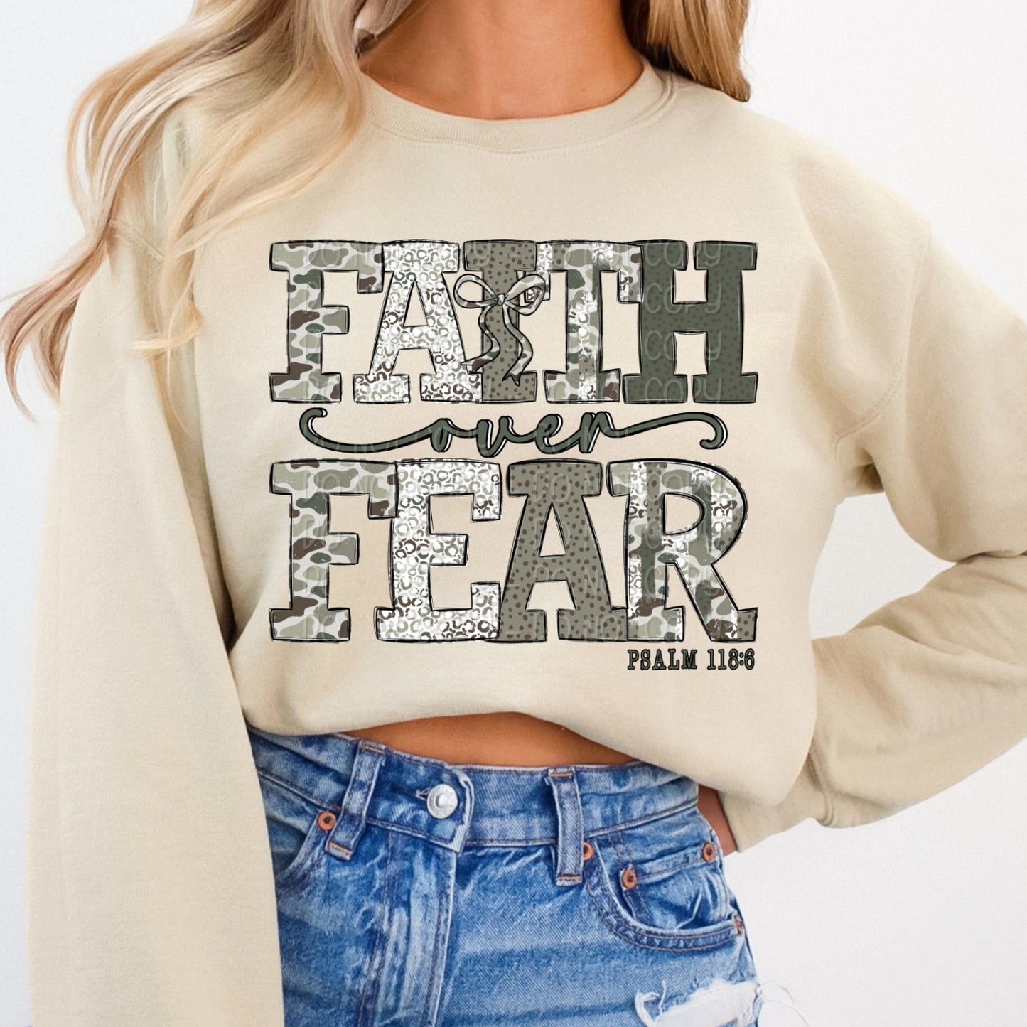 Camo Faith Over Fear 1 - 2025 Digital PNG Design
