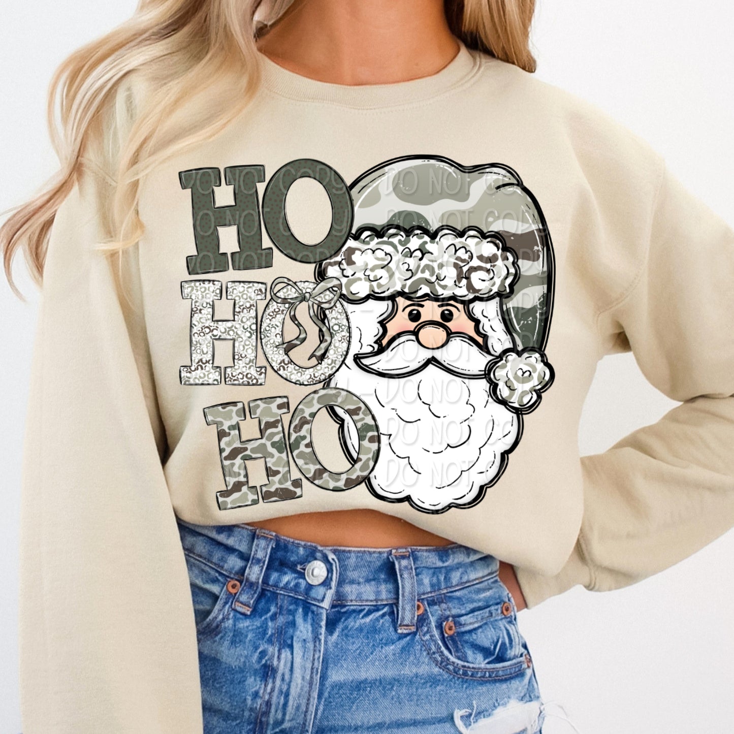 Camo Ho Ho Ho Santa 1 - 2025 Digital PNG Design