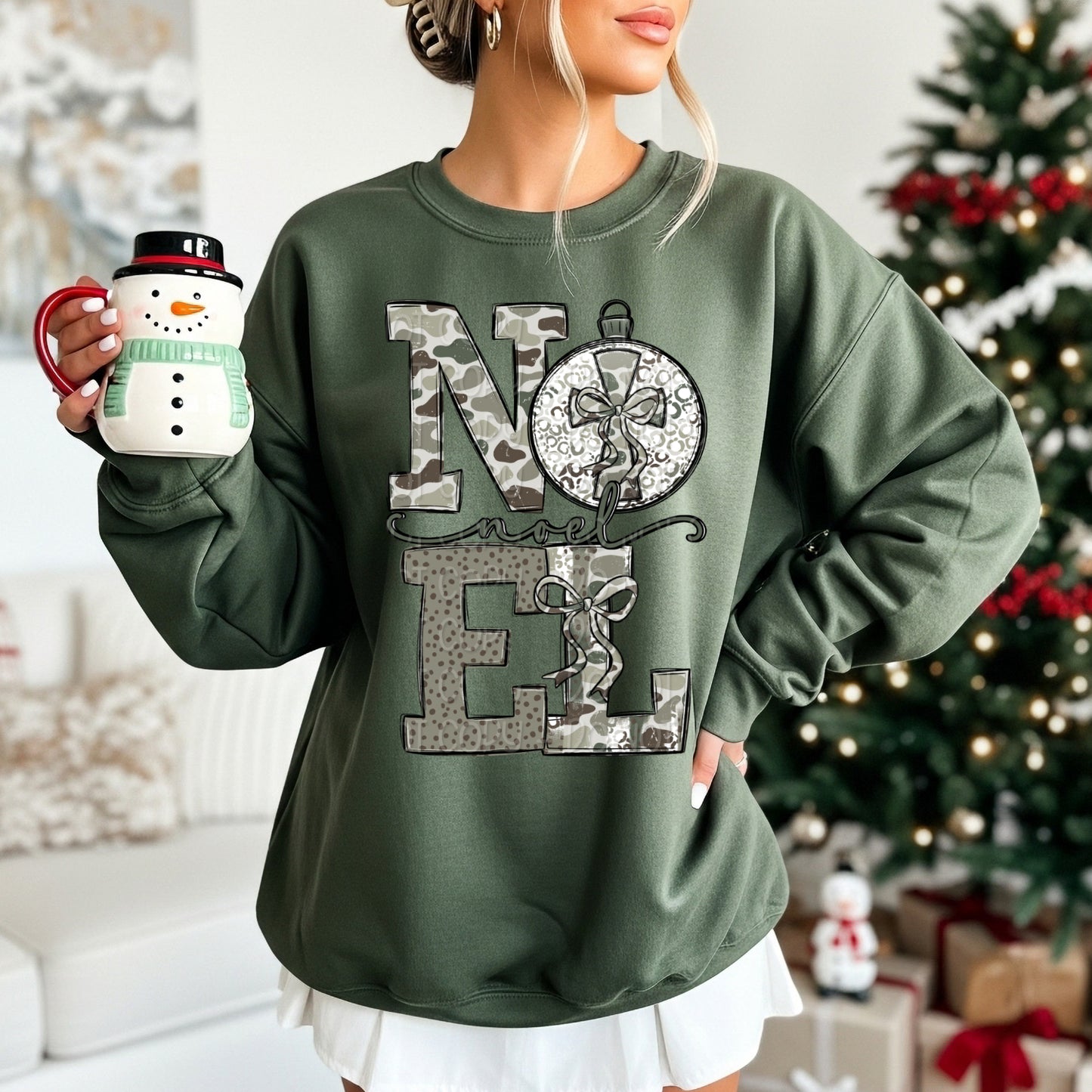 Camo Noel w/ Ornament and Cross 1 - 2025 Digital PNG Design