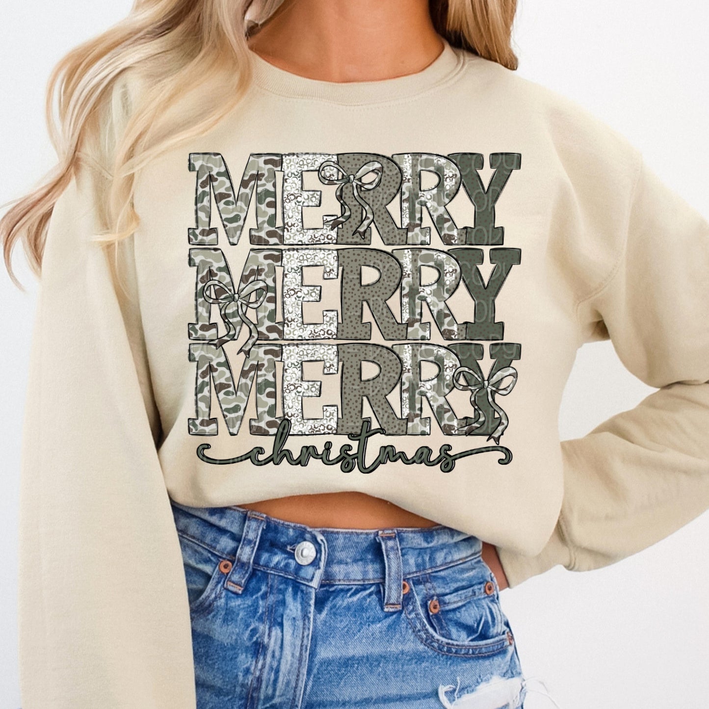Camo Stacked Merry Christmas 1 - 2025 Digital PNG Design