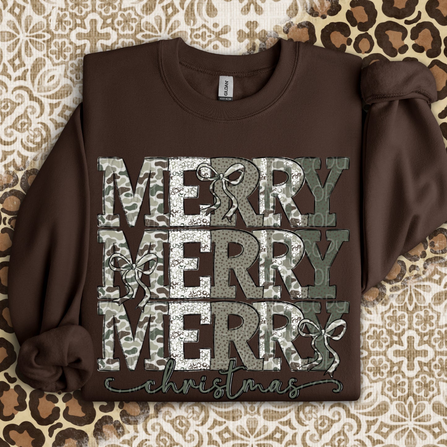 Camo Stacked Merry Christmas 1 - 2025 Digital PNG Design