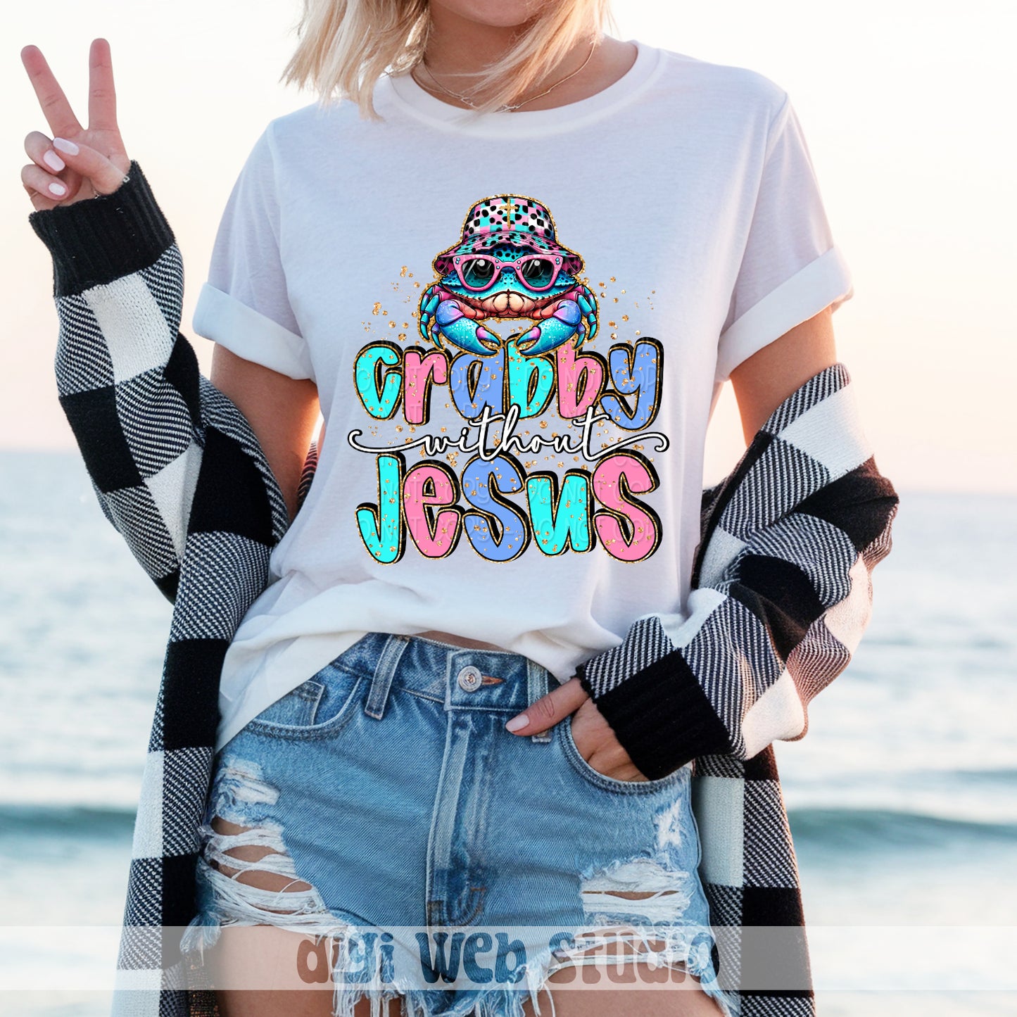 Crabby Without Jesus 1 - 2025 Digital PNG Design