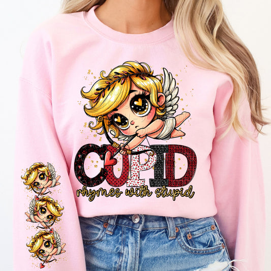 Cupid Rhymes With Stupid w/ Matching Sleeve 1 - Digital Design PNG