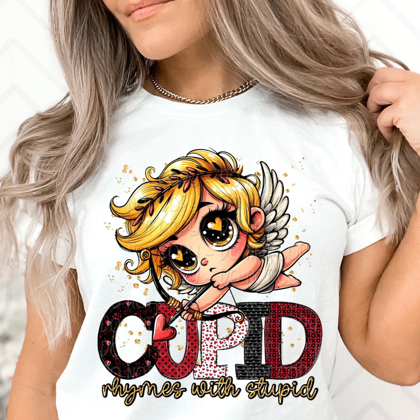 Cupid Rhymes With Stupid w/ Matching Sleeve 1 - Digital Design PNG