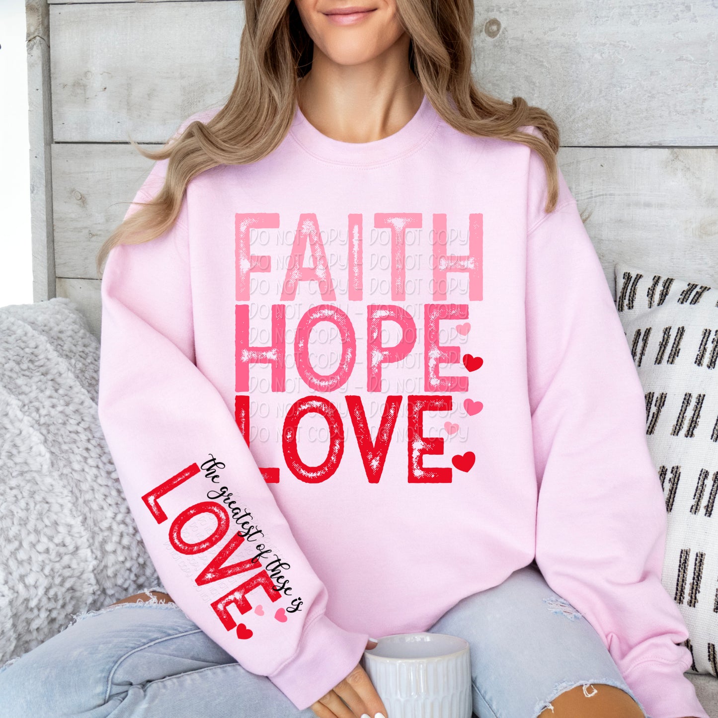 Faith Hope Love w/ Matching Sleeve 1 - Digital Design PNG