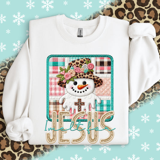 Faux Embroidery I Melt For Jesus 1 - 2025 Digital PNG Design