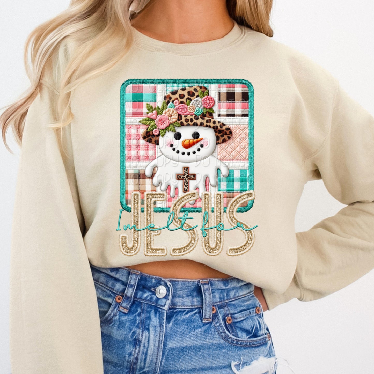 Faux Embroidery I Melt For Jesus 1 - 2025 Digital PNG Design