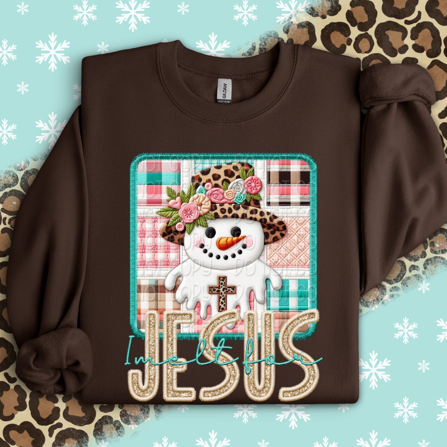 Faux Embroidery I Melt For Jesus 1 - 2025 Digital PNG Design