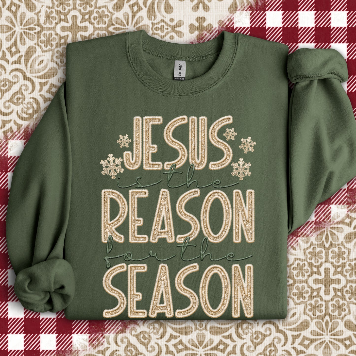 Faux Embroidery Jesus Is The Reason For The Season 2 - 2025 Digital PNG Design