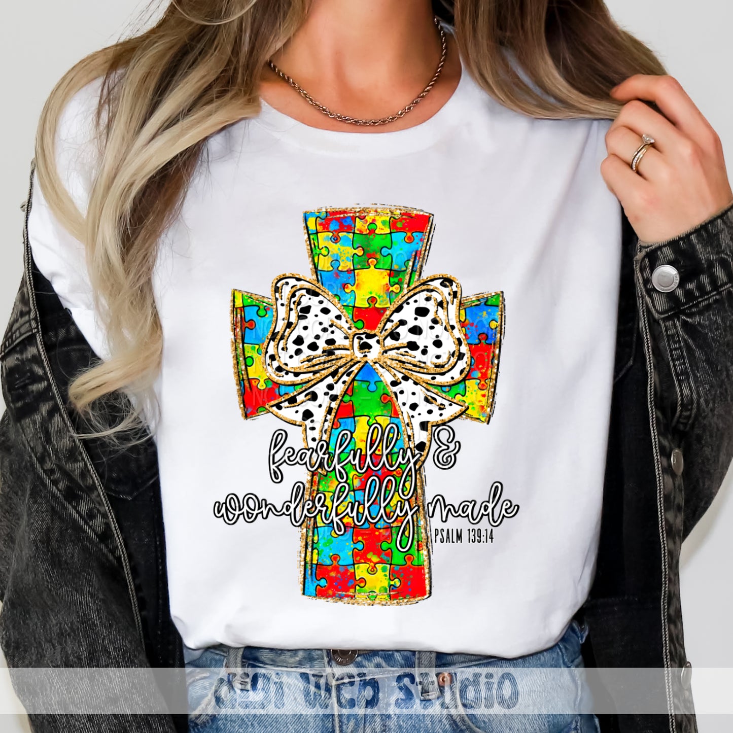 Fearfully & Wonderfully Made Autism Cross 2 - 2025 Digital PNG Design