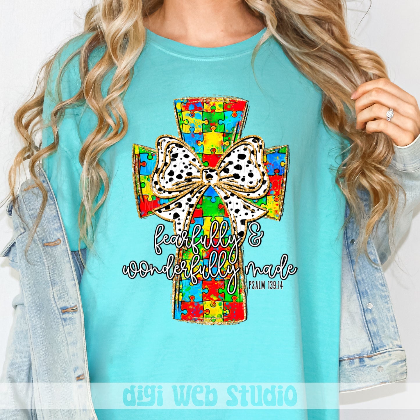 Fearfully & Wonderfully Made Autism Cross 2 - 2025 Digital PNG Design