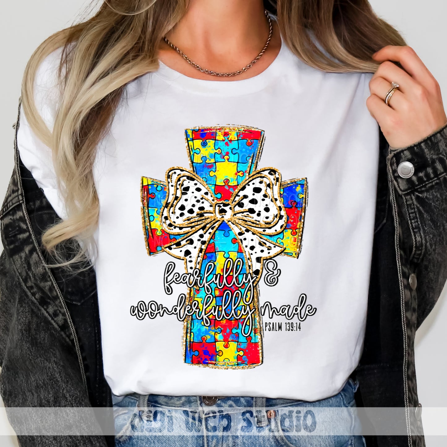 Fearfully & Wonderfully Made Autism Cross 3 - 2025 Digital PNG Design
