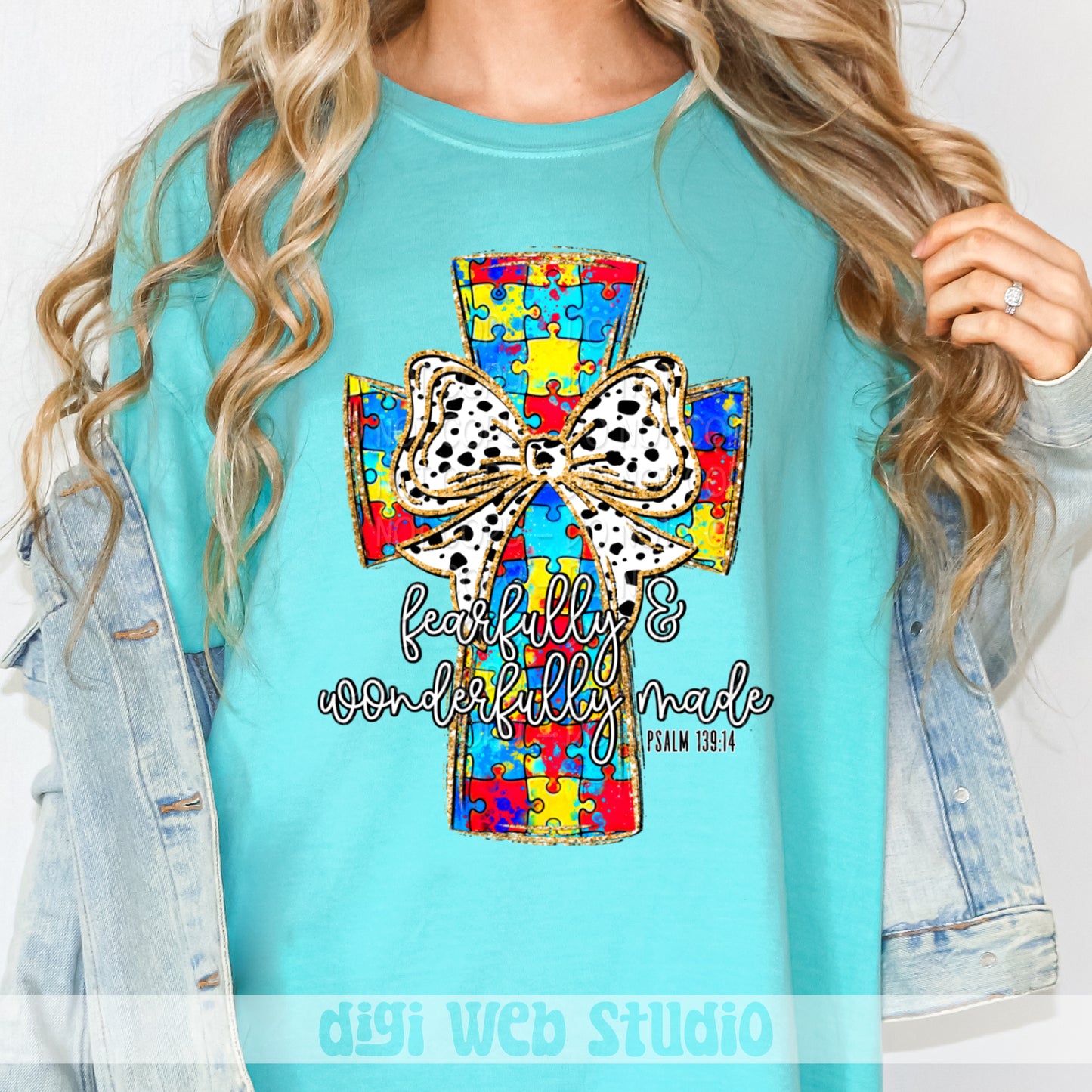 Fearfully & Wonderfully Made Autism Cross 3 - 2025 Digital PNG Design