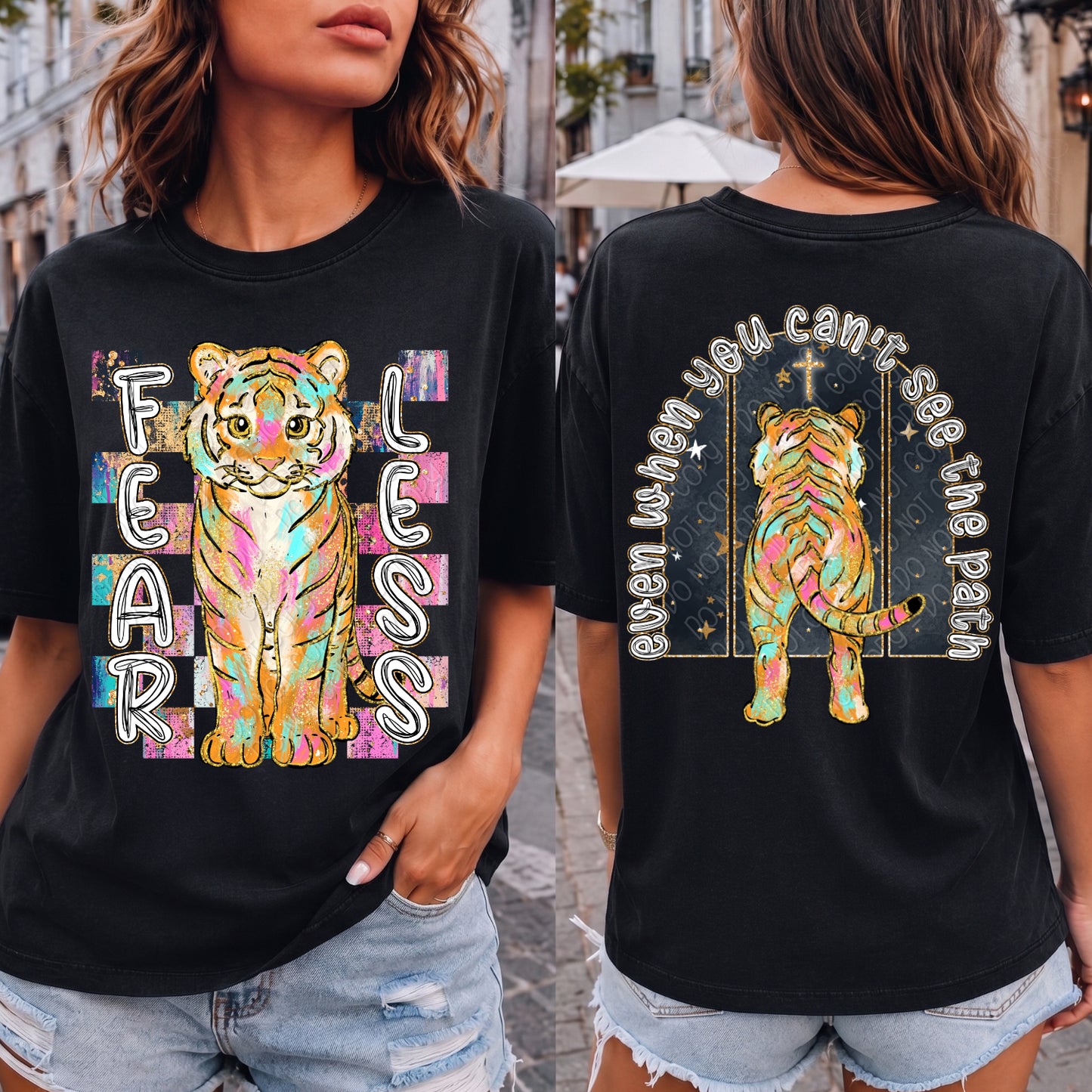 Fearless Even When You Can't See The Path Tiger 1 - 2026 Digital PNG Front & Back Design