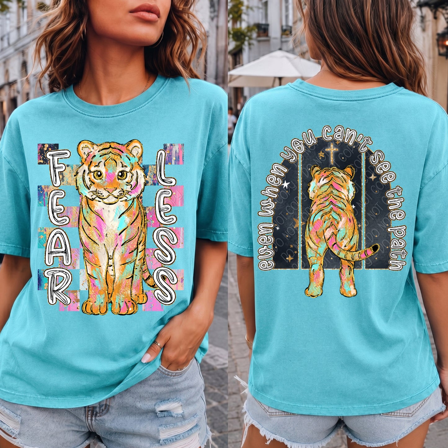 Fearless Even When You Can't See The Path Tiger 1 - 2026 Digital PNG Front & Back Design