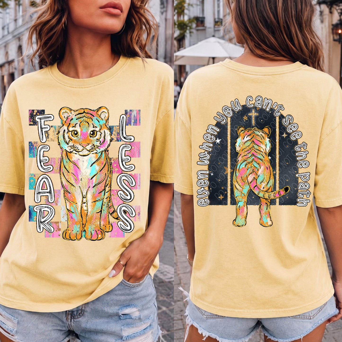 Fearless Even When You Can't See The Path Tiger 1 - 2026 Digital PNG Front & Back Design