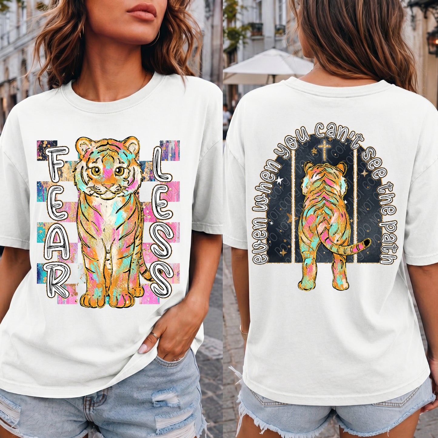 Fearless Even When You Can't See The Path Tiger 1 - 2026 Digital PNG Front & Back Design