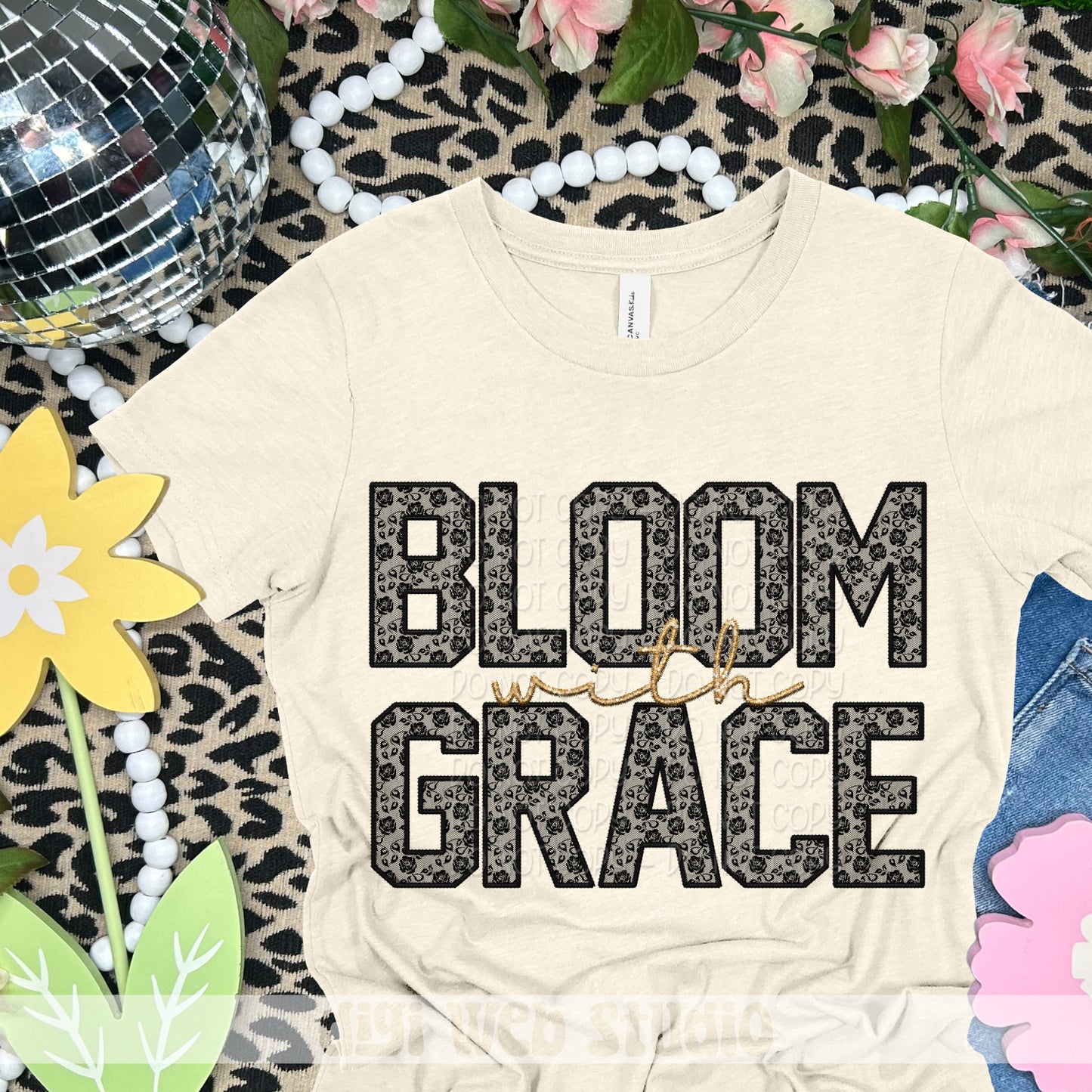 Faux Embroidery Black Lace Bloom With Grace 1 - 2025 Digital PNG Design