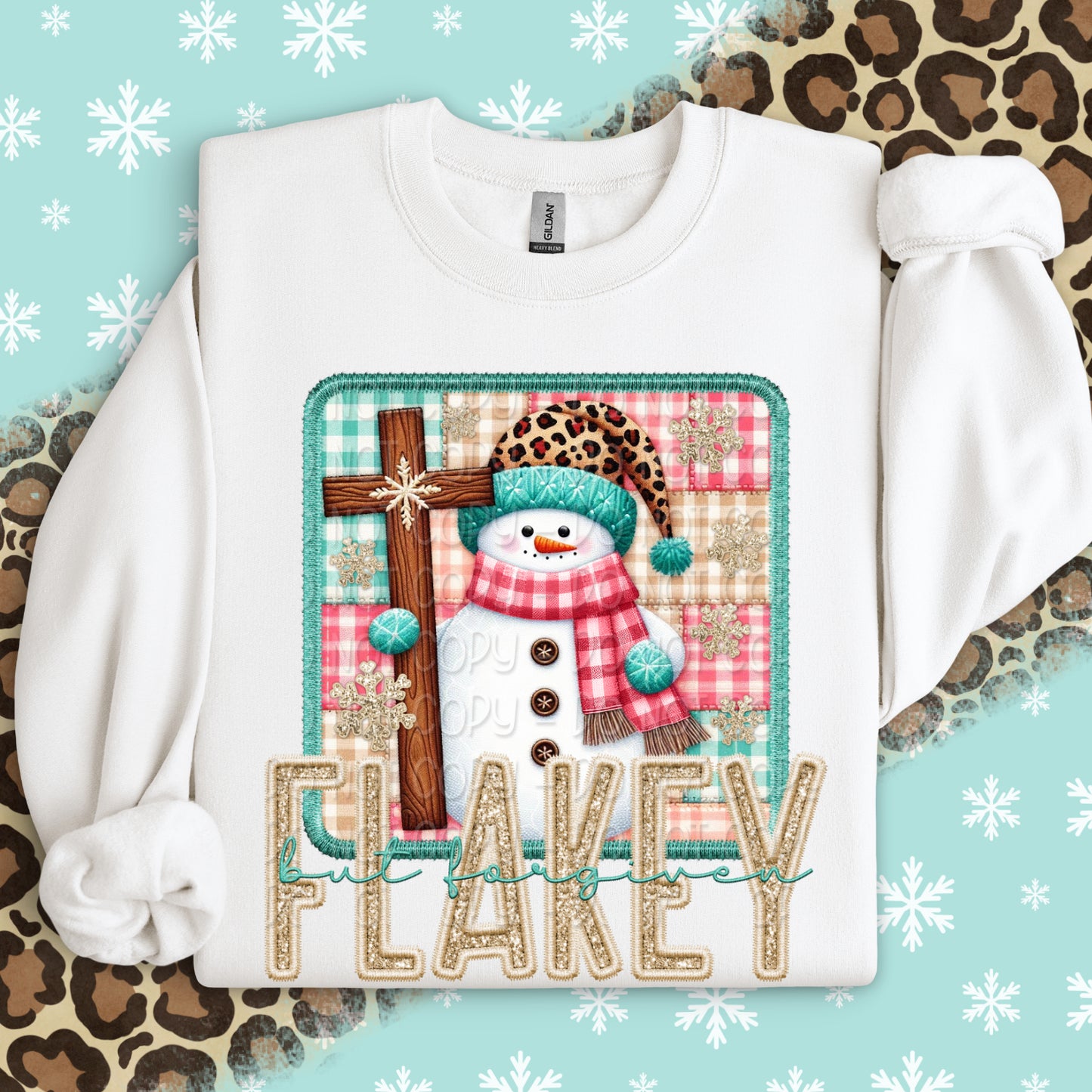 Faux Embroidery Flakey But Forgiven 1 - 2025 Digital PNG Design