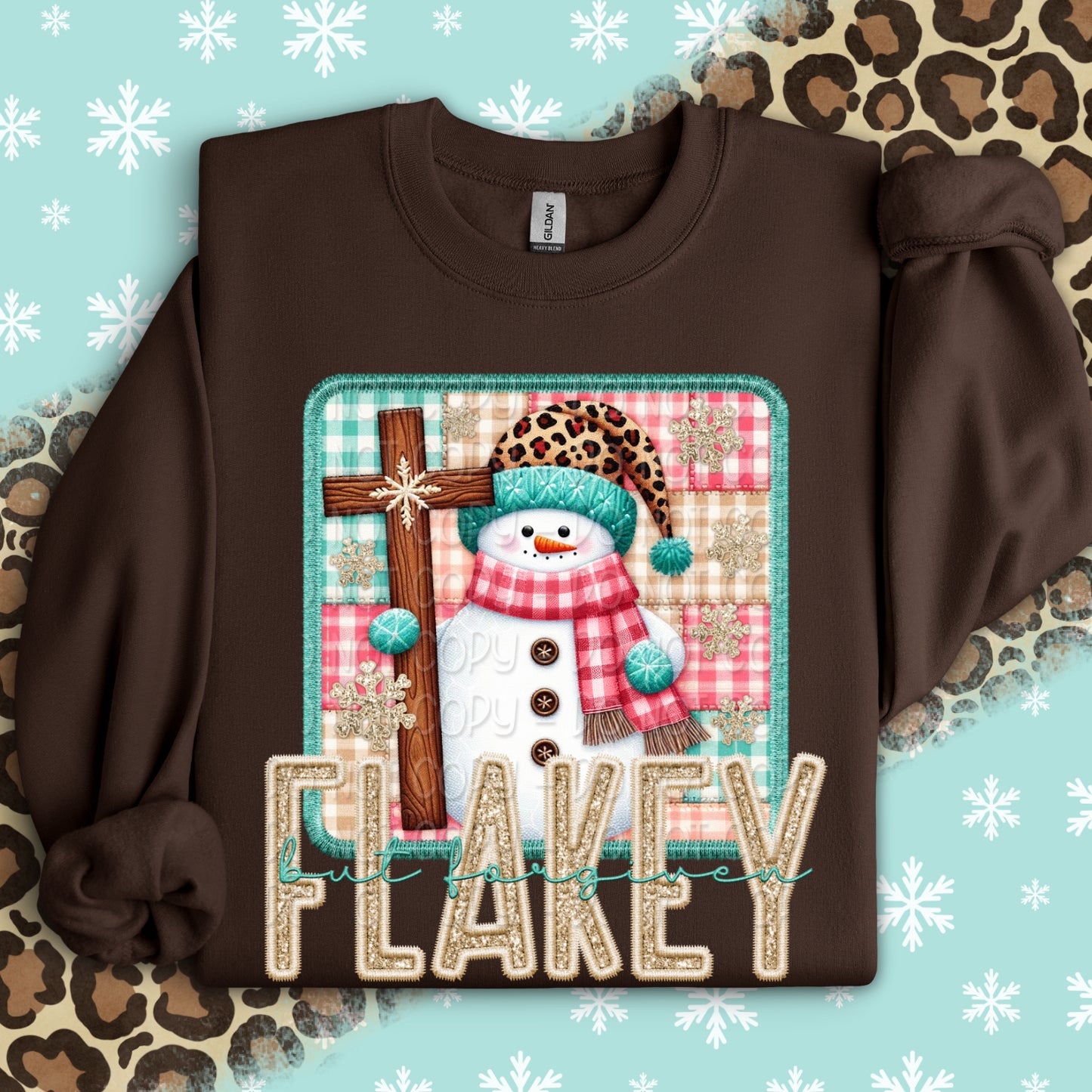 Faux Embroidery Flakey But Forgiven 1 - 2025 Digital PNG Design