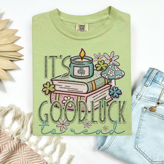 Faux Embroidery It's Good Luck To Read 1 - Digital PNG Design