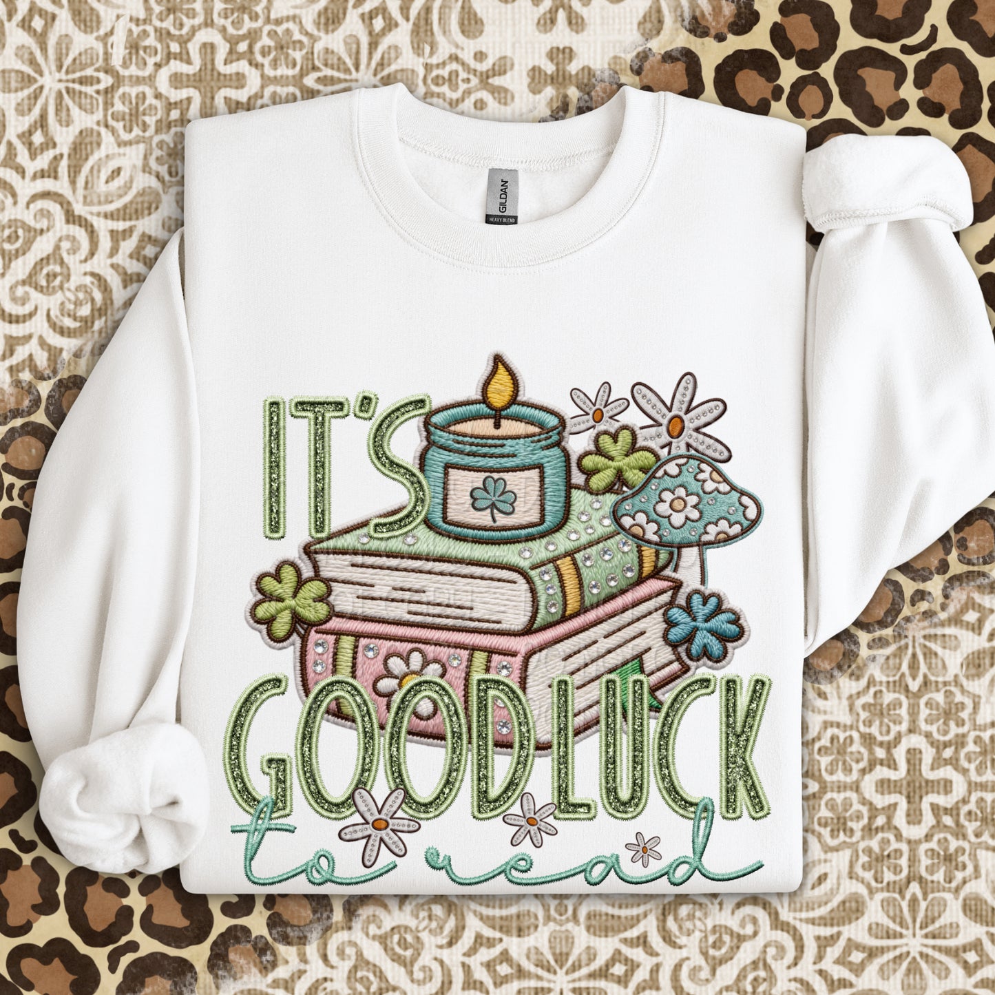 Faux Embroidery It's Good Luck To Read 1 - Digital PNG Design