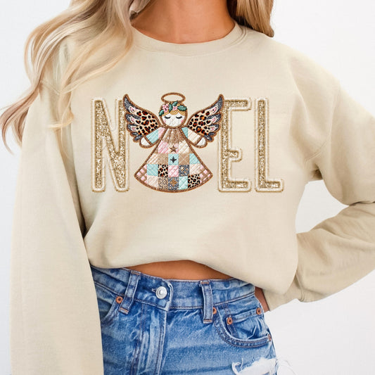 Faux Embroidery Noel Angel 1 - 2025 Digital PNG Design
