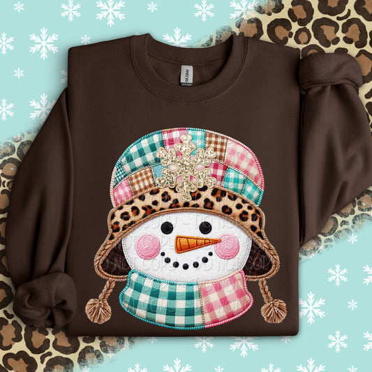 Faux Embroidery Snowman In Hat 1 - 2025 Digital PNG Design